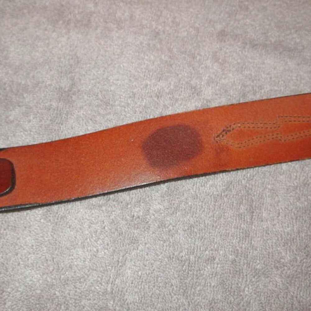 Vtg Buffalo Nickels Indian Head Leather Belt Size 40 Conches Western Cowboy USA
